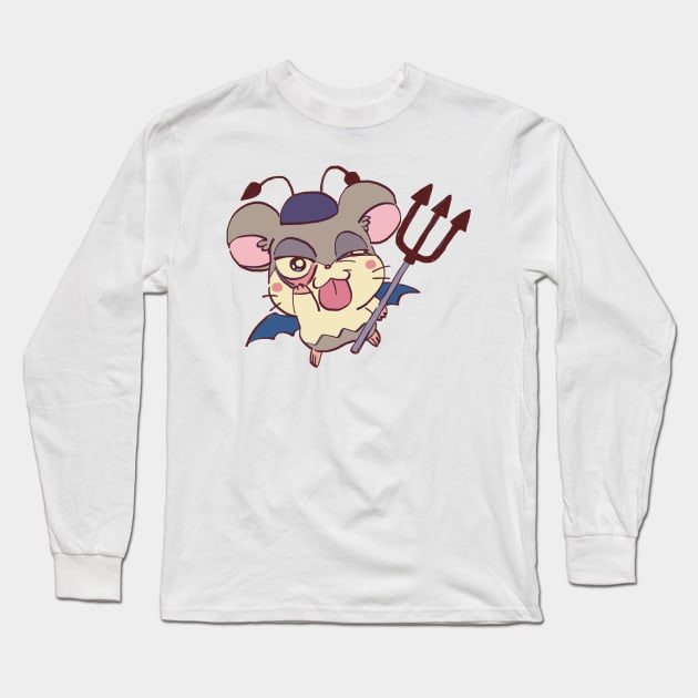 cute pastel trickster devil hamster spat / hamham heartbreak Long Sleeve T-Shirt by mudwizard